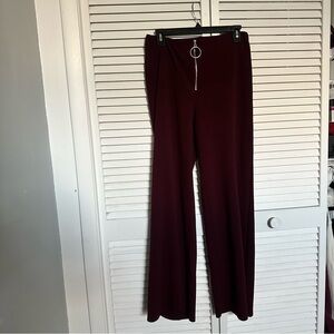 Forever 21 wine maroon pants flare bottom